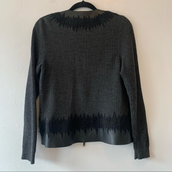 Lafayette 148 Wool and Leather Yoke Zip Front Jacket - Picture 6 of 7